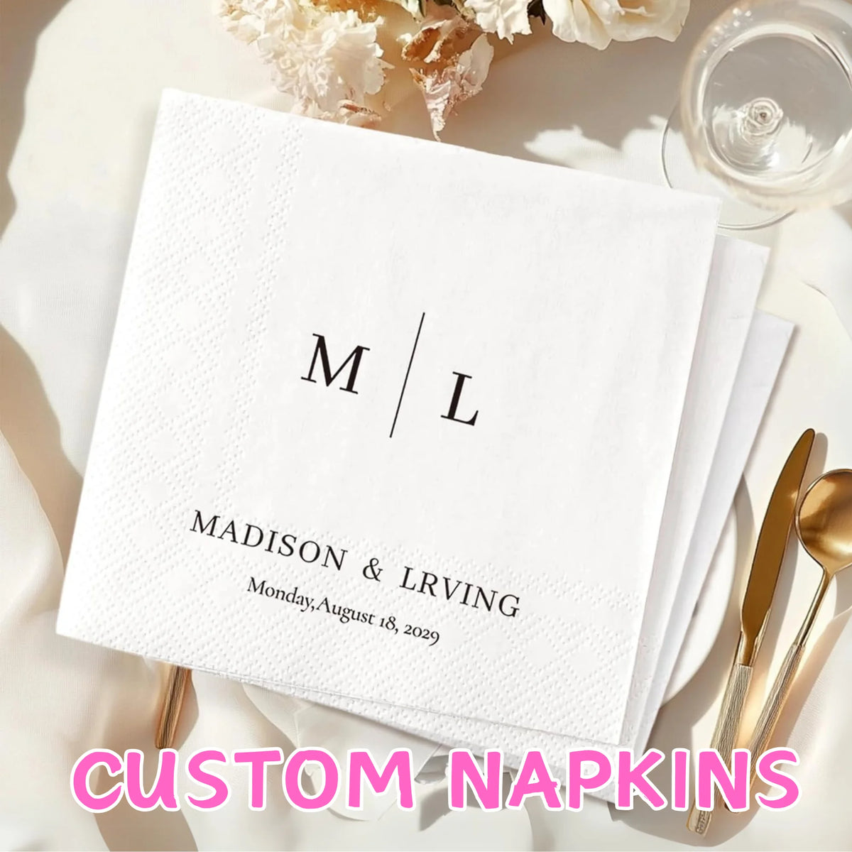 Personalized Paper Napkins Disposable Custom Wedding Napkins Of