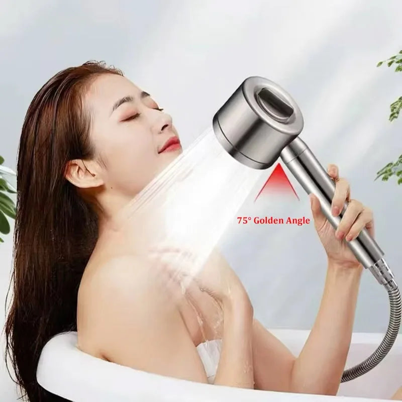 304 Stainless Steel Three-Speed Pressure-Boosting Shower Head