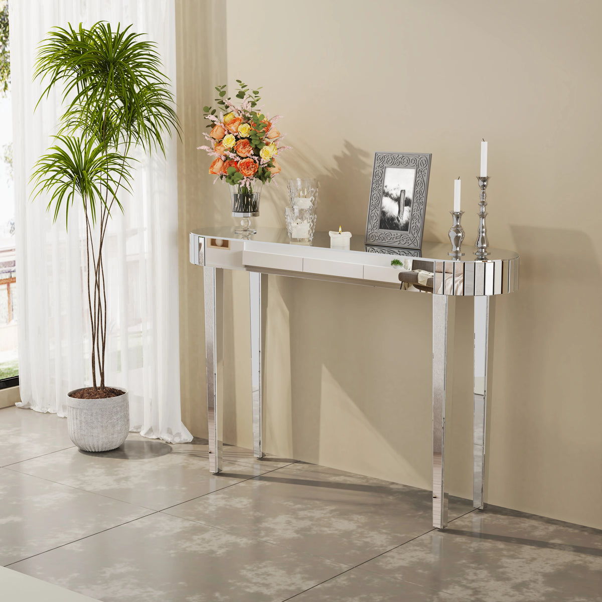 Mirrored Console Table Mirrored Makeup Vanity Table Desk