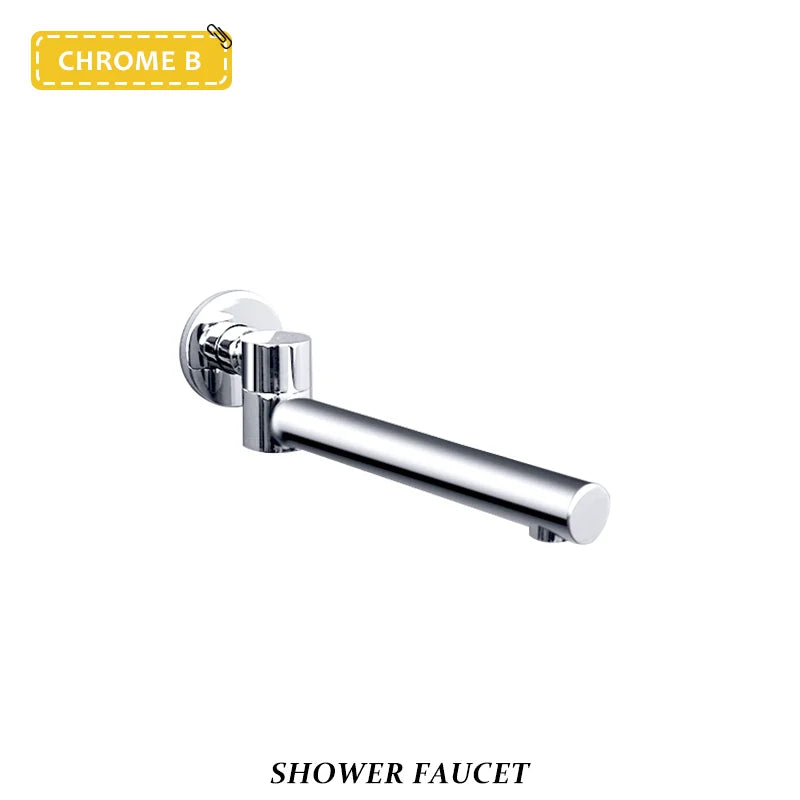 Brass Brushed Gold Mixer Faucet Wall-Mounted Round Square