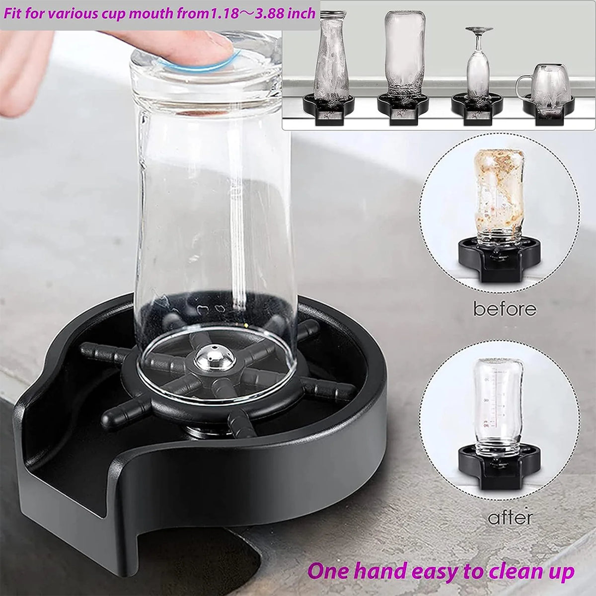 Abs High Pressure Automatic Glass Cup Washer Sink