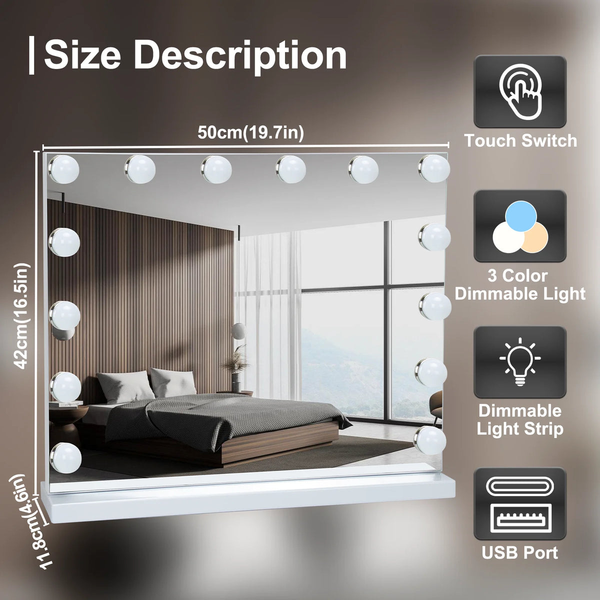 Led Light Hollywood Makeup Mirror Vanity Light Mirror