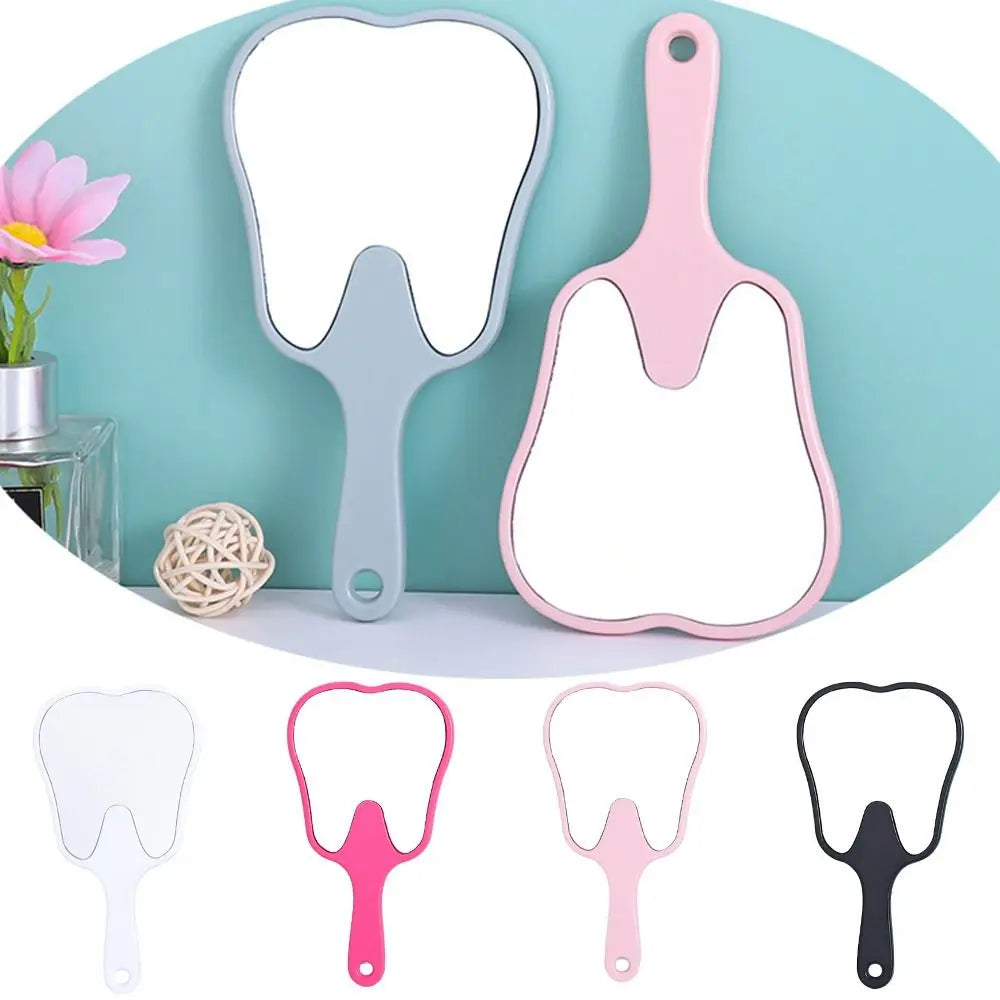 Pvc Hand Mirror Handle Cute Tooth Shape Mirrors
