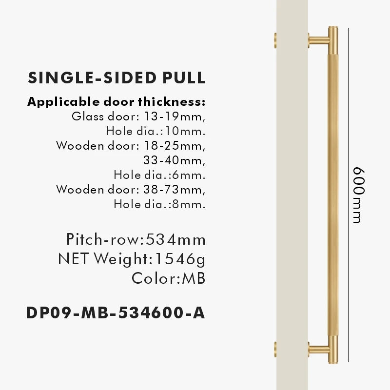 Nurlin Brass Door Double Sided Linear Striped Pull