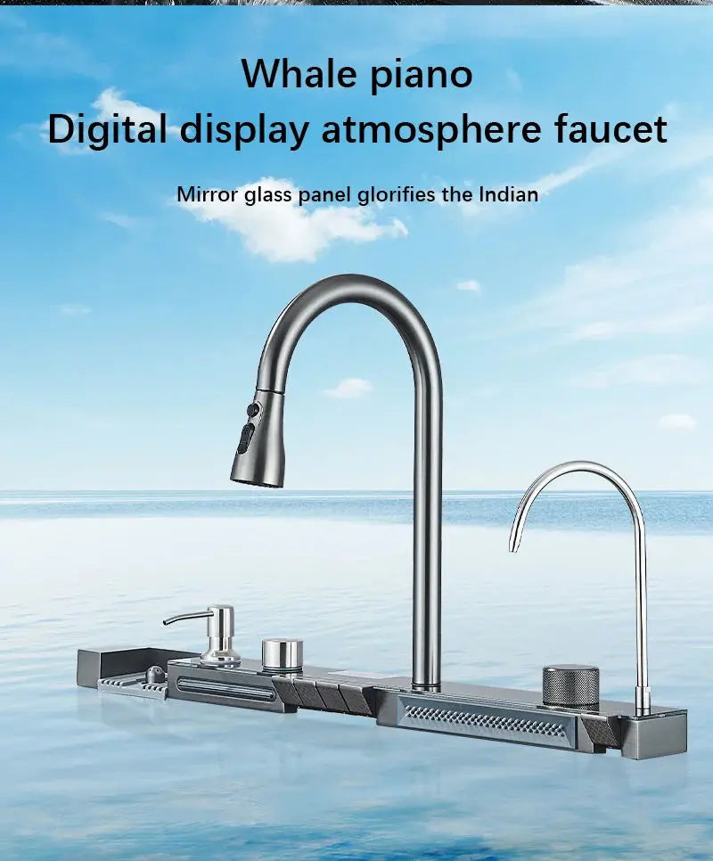 304 Stainless Steel Waterfall Sink Large Slot Integrated