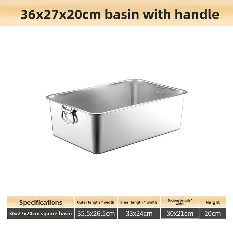 Stainless Steel 304 Deepened Square Basin Rectangular Box
