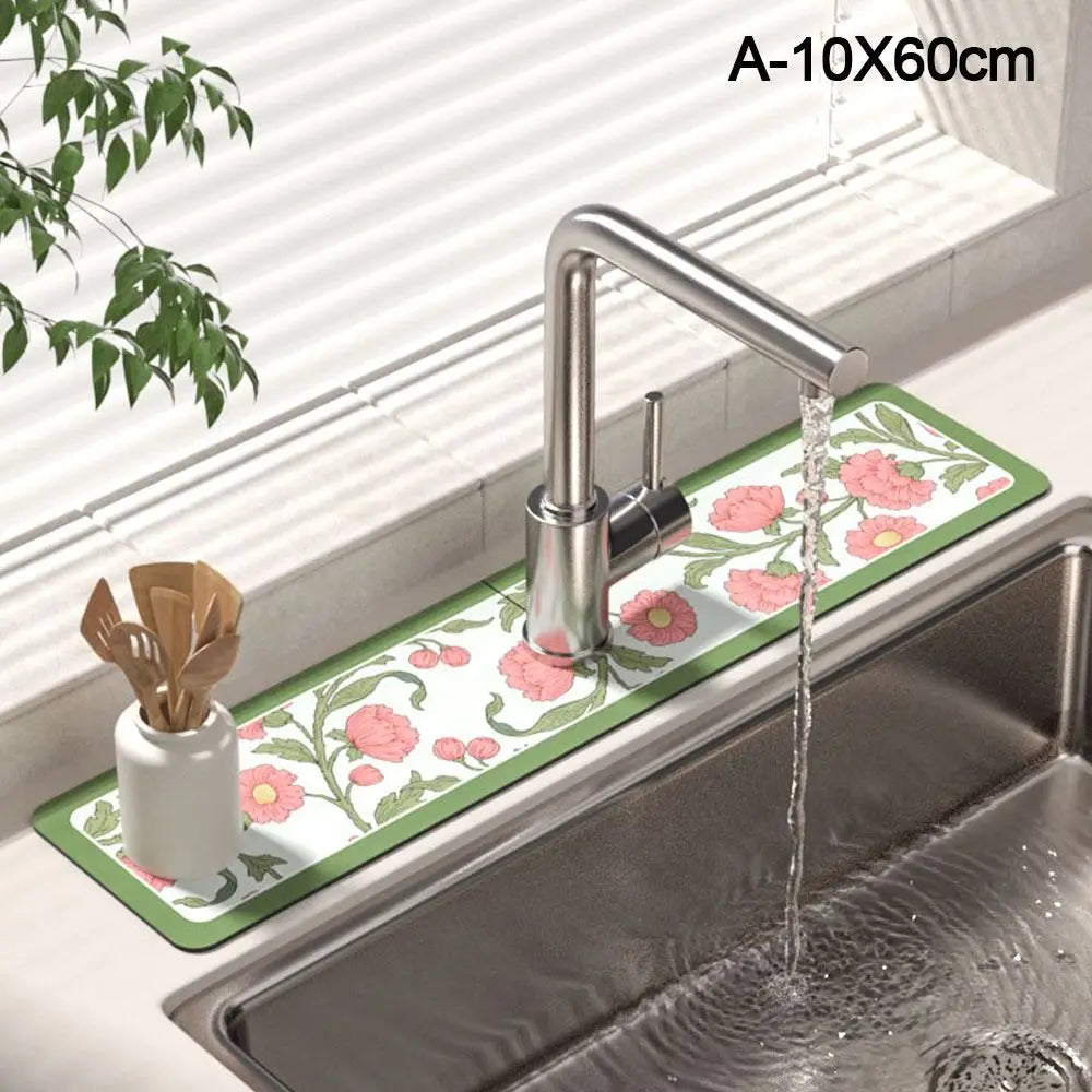 Fashion Sink Faucet Mat Bathroom Countertop Protector Pad