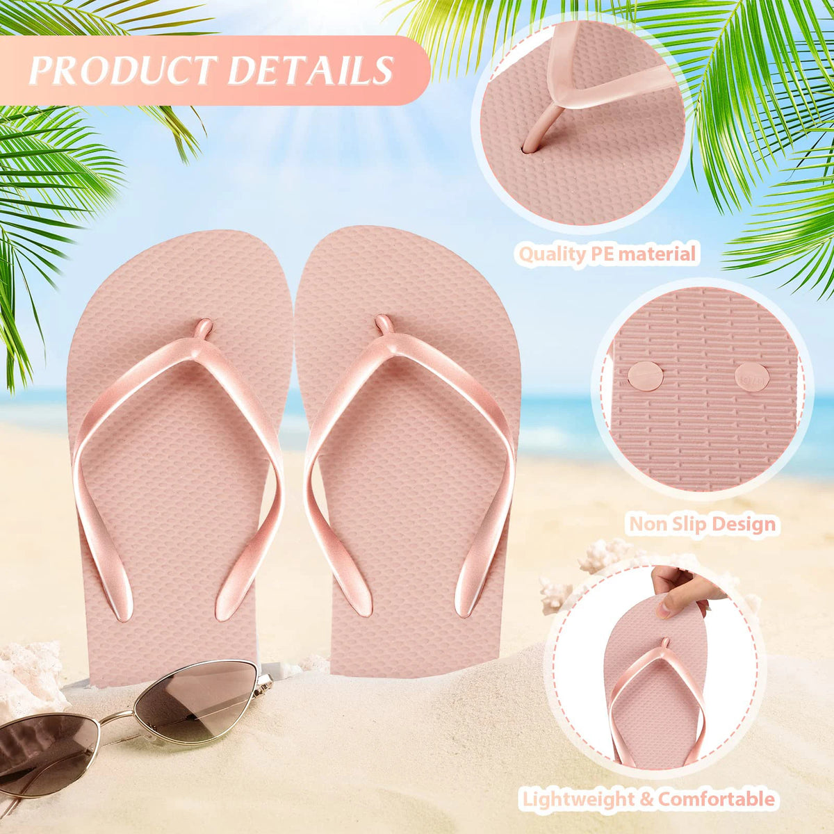 24/36 Pairs Wedding Flip Flops Guests Soft Wedding