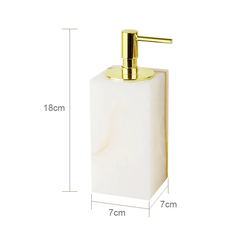 White Onyx Natural Marble Bathroom Luxury Soap Dispenser