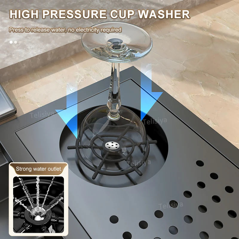 Cup Washer Hidden Sink Stainless Steel Sinks Coffee
