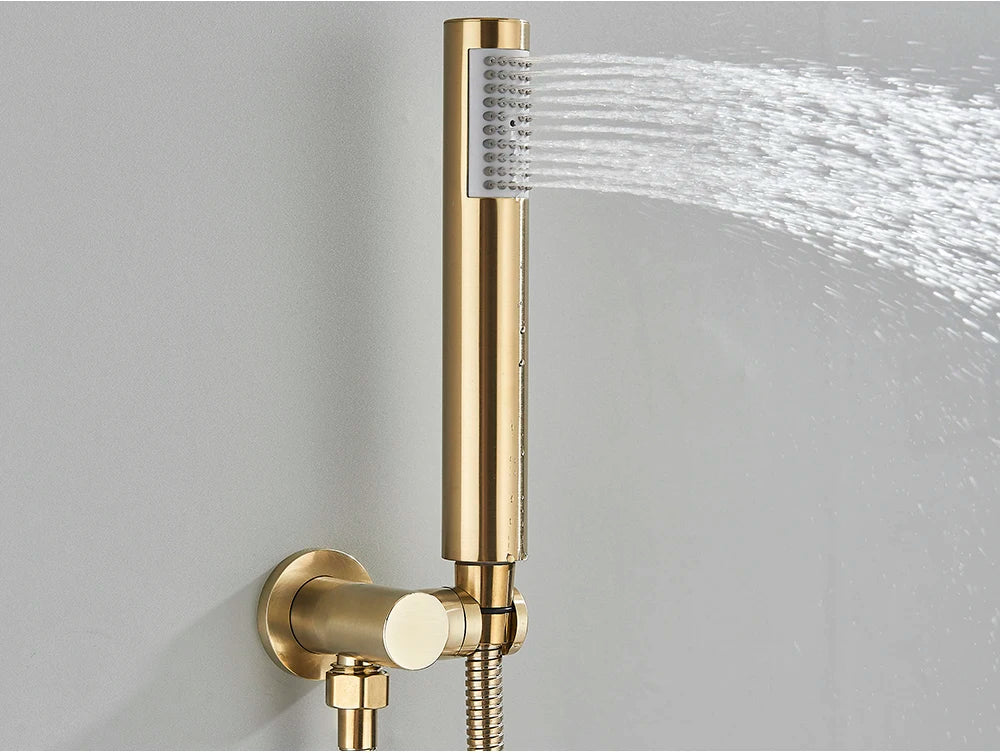 Poiqihy Golden Handshower Head 150cm Stainless Steel Shower