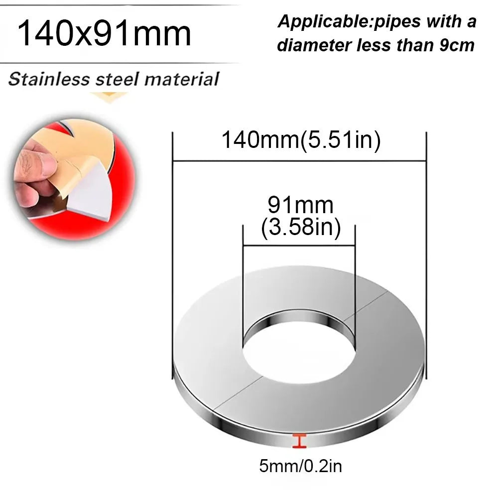 Useful Self-Adhesive Shower Faucet Cover Stainless Steel Silver