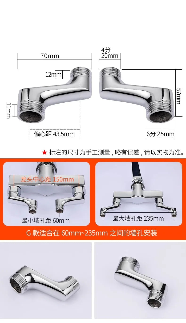 2pcs Solid Brass Wall Mounted Replacement Angle Valve