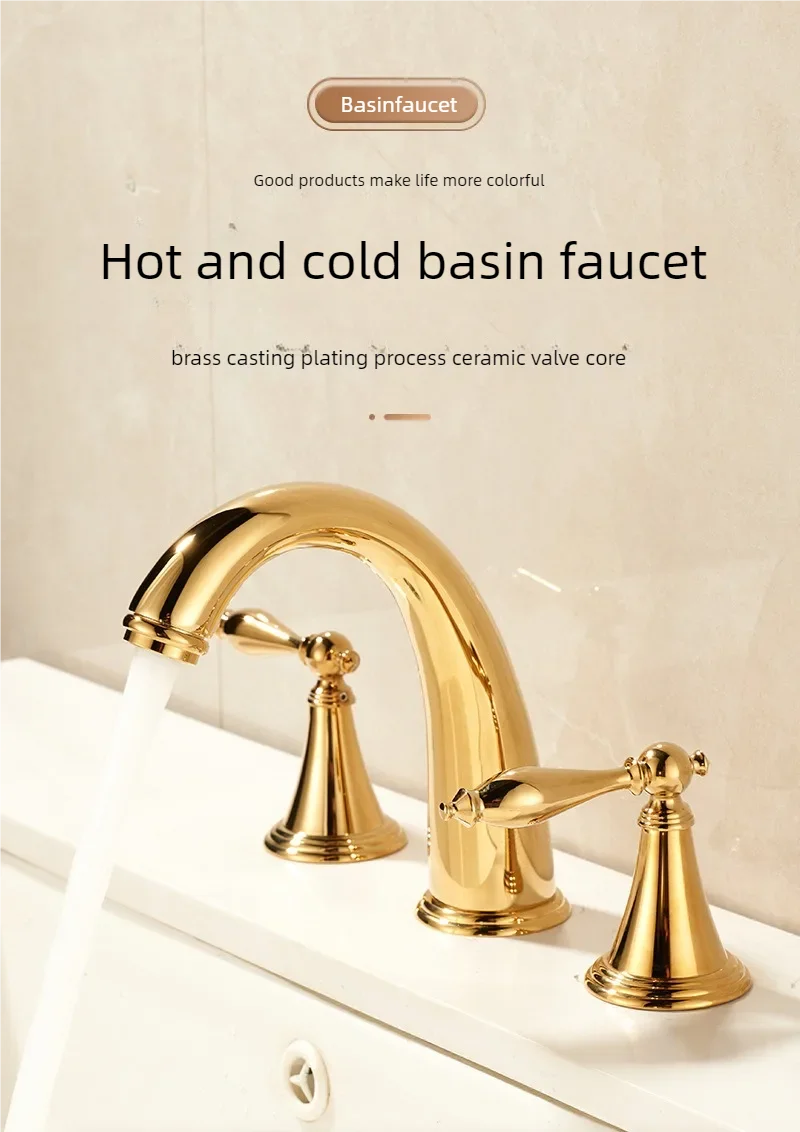Deck Mounted Fixed Spout Bathroom Basin Faucet Hole
