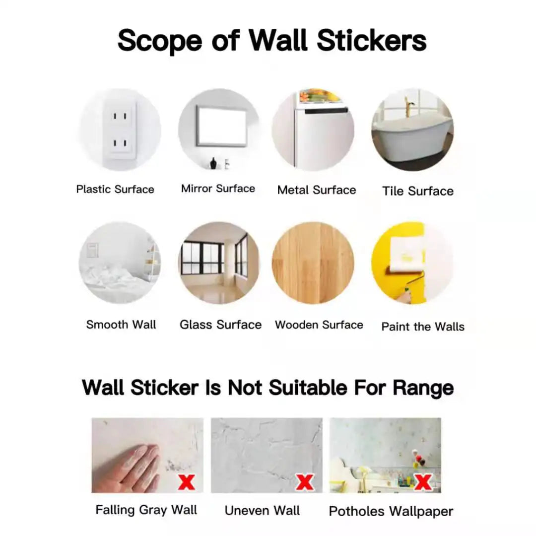 10x10cm Building Border Acrylic Wall Mirror Sticker Wall