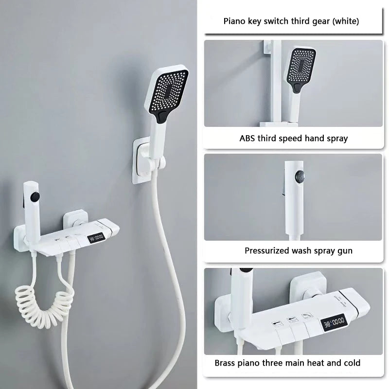 Design Gun Grey Bathroom Shower System Piano Keys