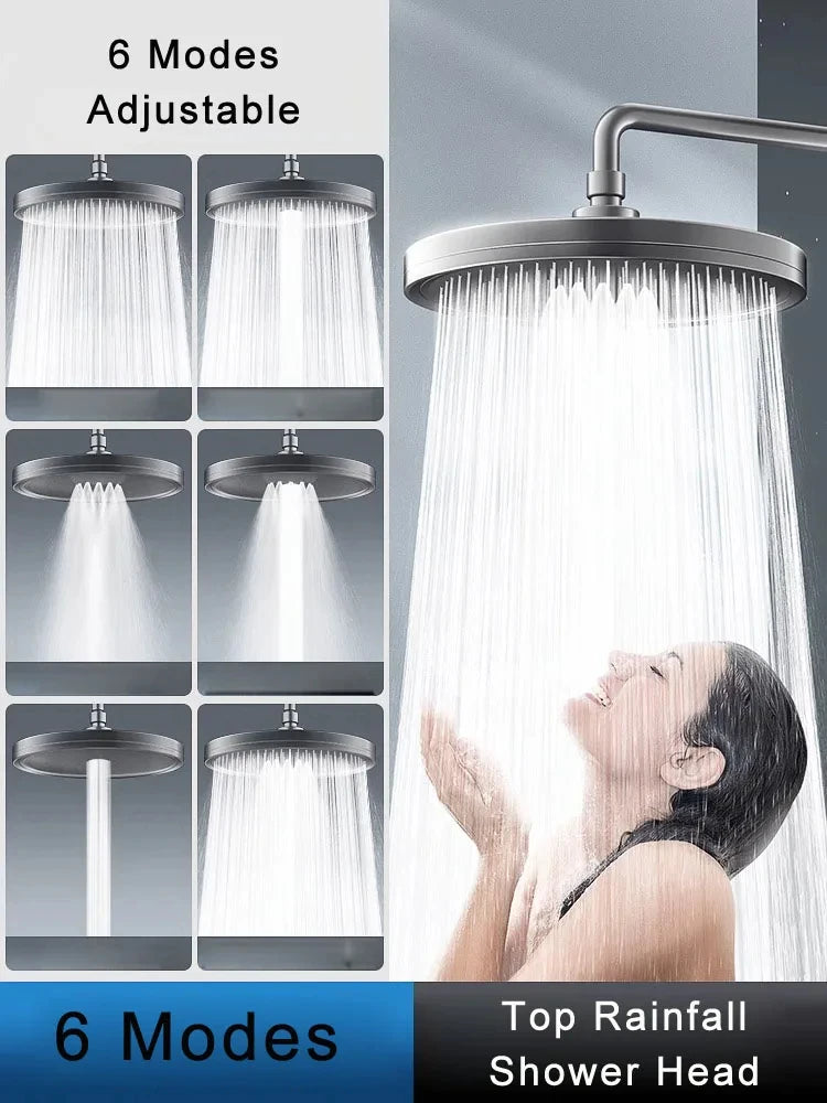 Modes Rainfall Shower Head Bathroom High Pressure Top