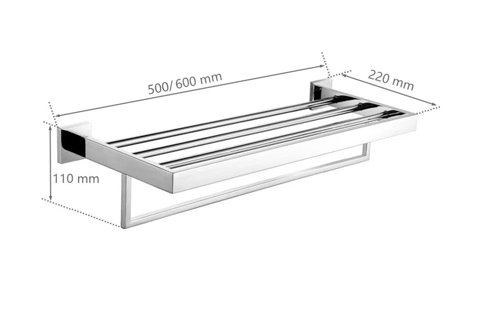 Stainless Steel Bathroom Hardware Mirror Chrome Polished Towel