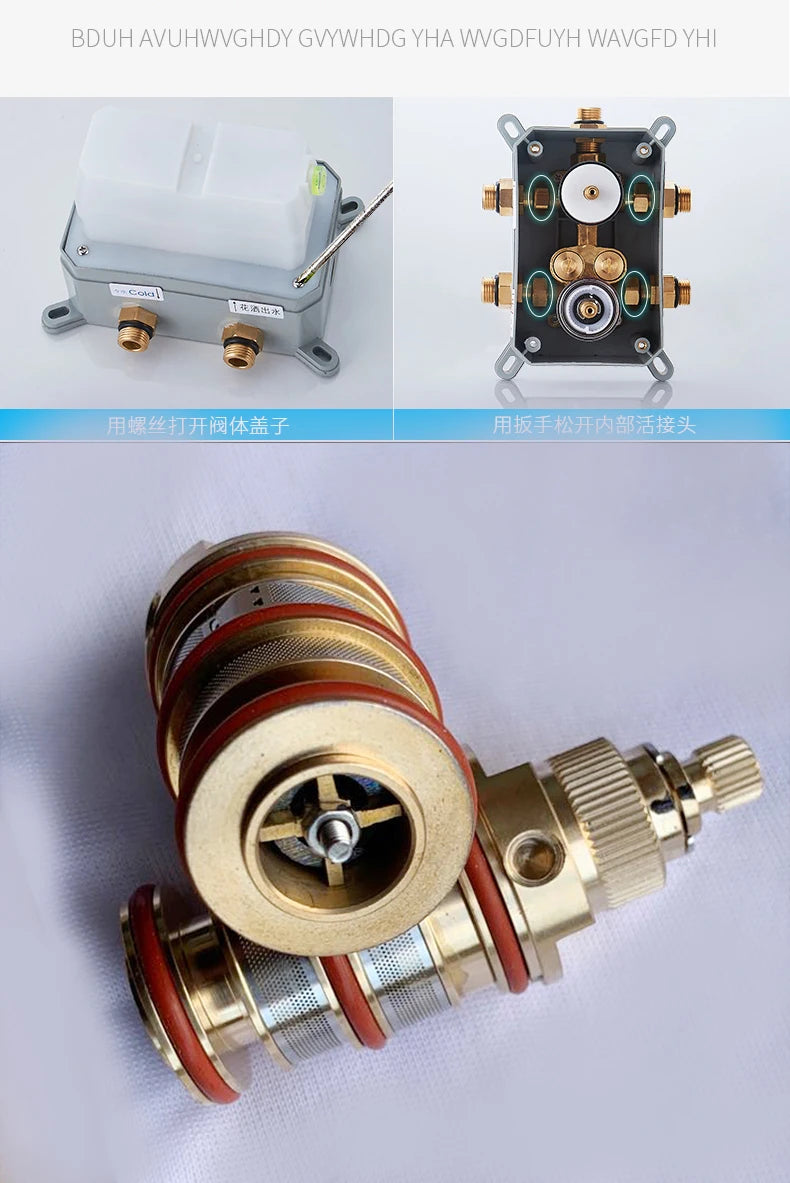 Solid Brass Valve Concealed Thermostat Trim Two Or
