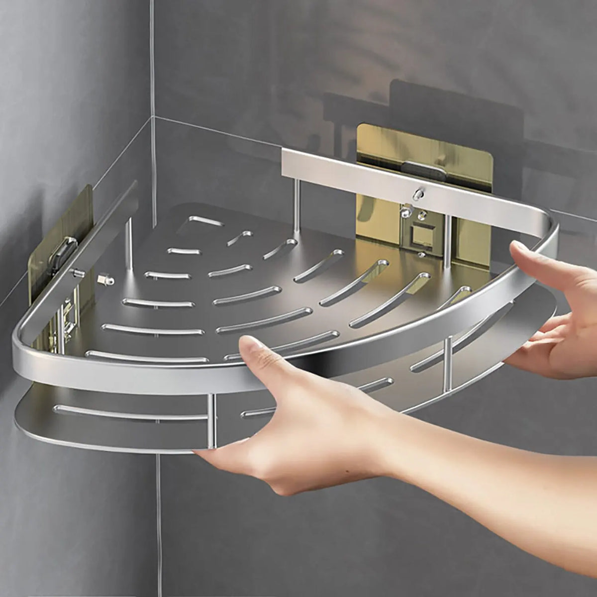 Wall Mounted Rectangular Rack Wall Mounted Shower Shampoo