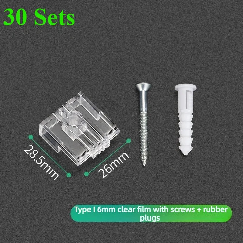 30 Sets Plastic Glass Retainer Clips Mirror Holder