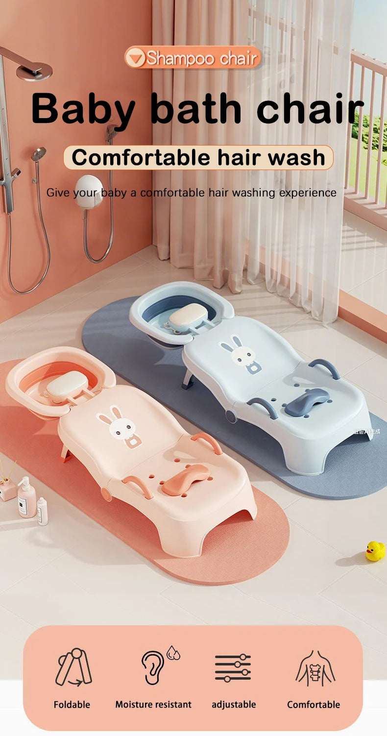 Foldable Children Hair Washing Recliner Baby Shampoo Bed