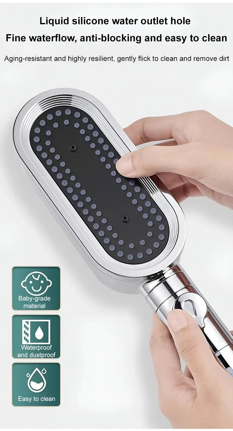 High Pressure Shower Head Modes Adjustable Spray Massage