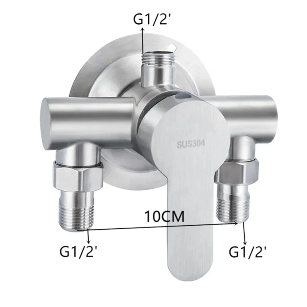 Stainless Steel Shower Faucet Cold Water Mixer G1/2