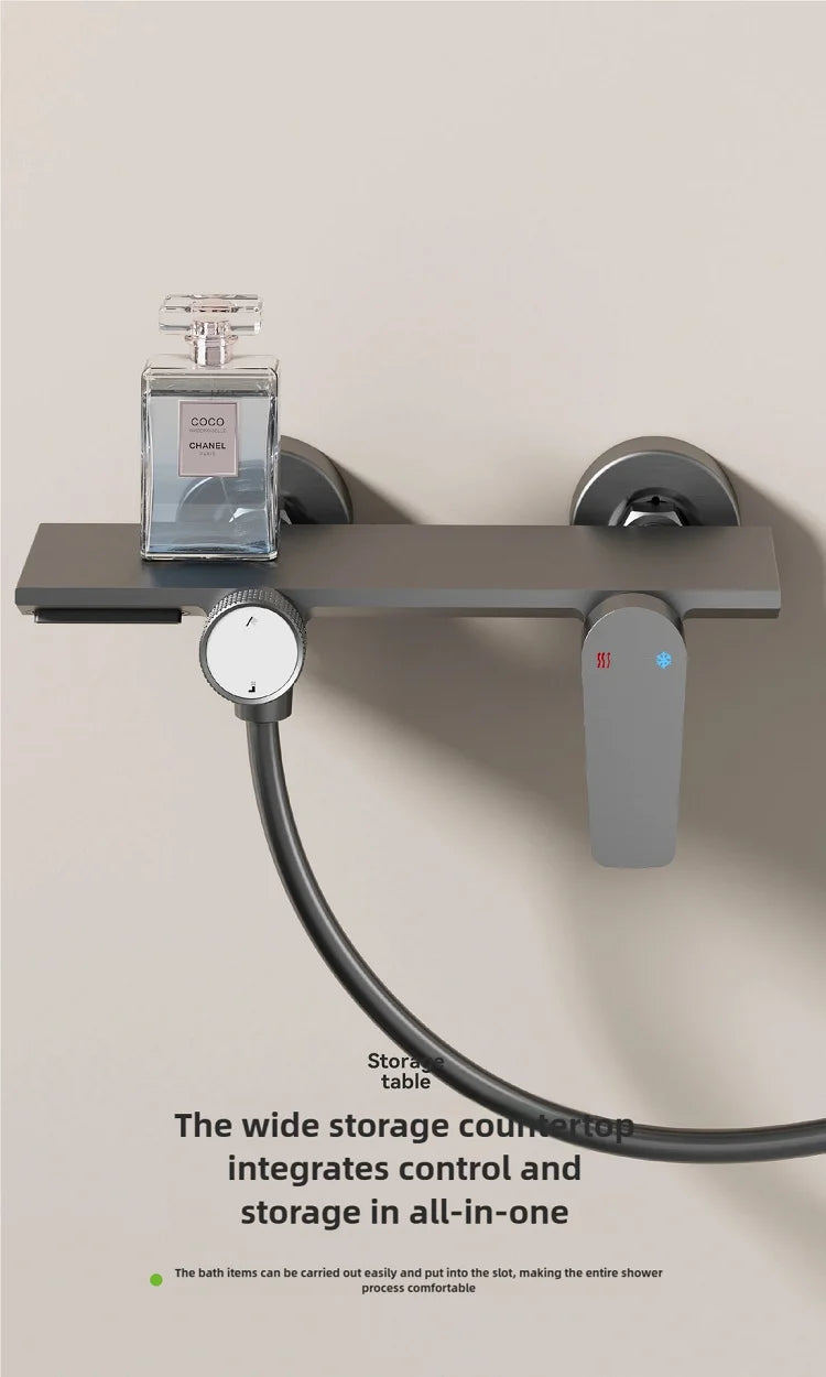 Gray Bathroom Shower Rainfall Shower Faucet Apartment Hotels