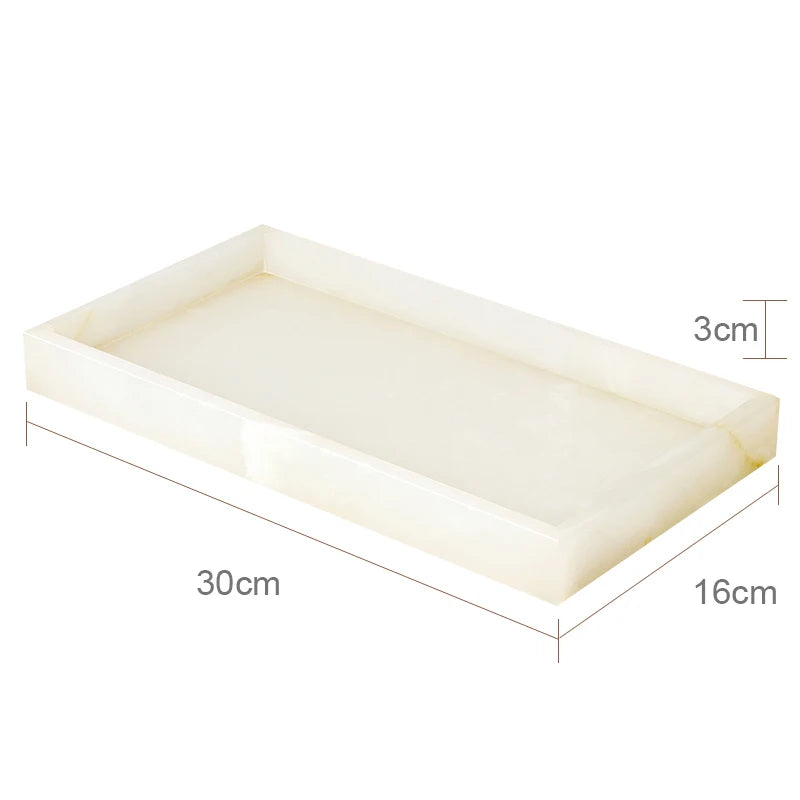 White Onyx Natural Marble Bathroom Elegant Soap Dispenser