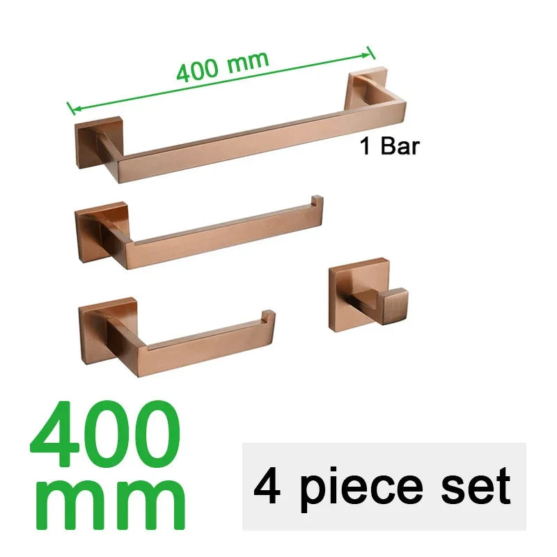 Brushed Rose Gold Towel Rack Robe Hook Bathroom