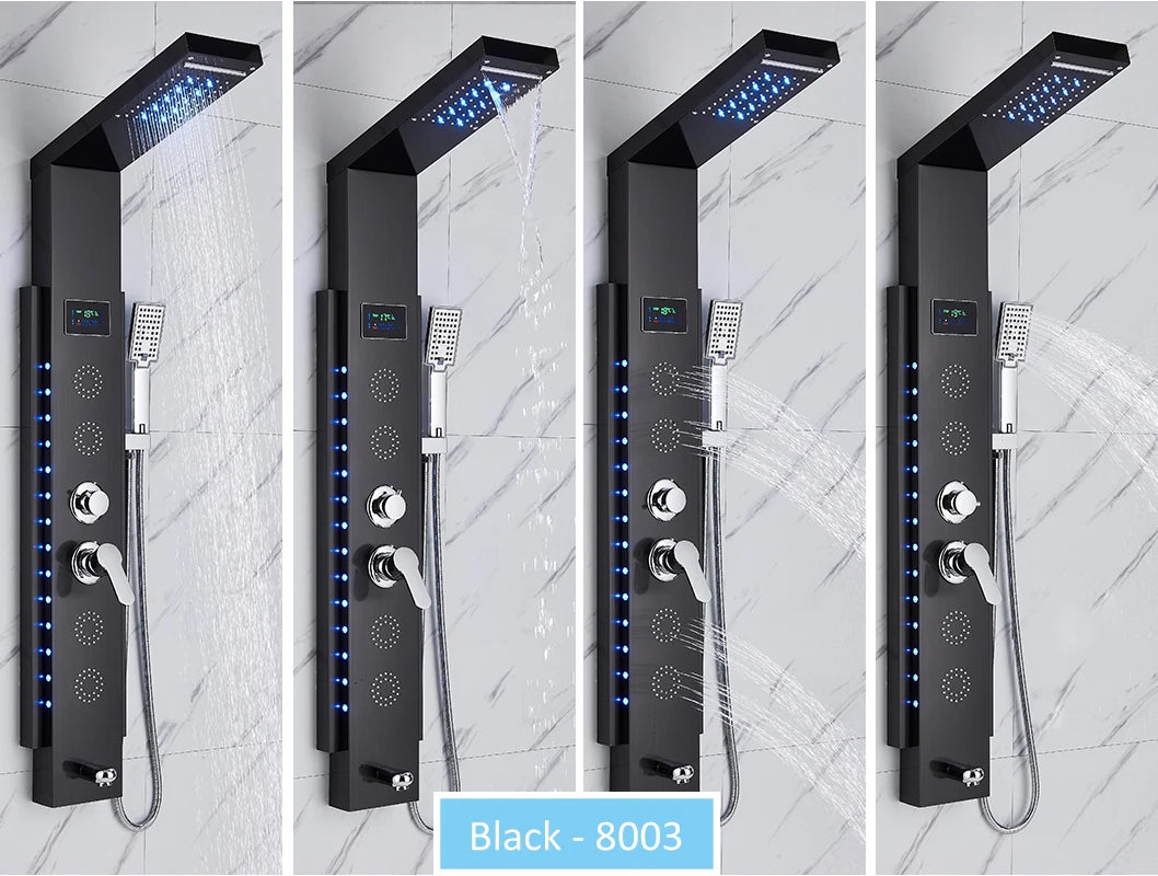 Led Shower Panel Tower System Rain Waterfall Shower