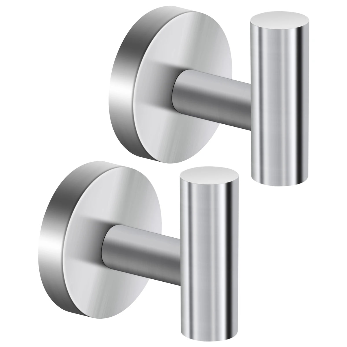 2pcs Polished Bathroom Towel Hooks Stainless Steel Coat