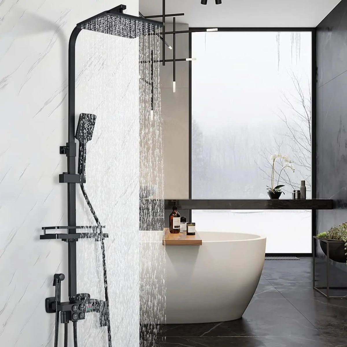Thermostatic Bathroom Shower System Solid Brass Bathroom Faucets