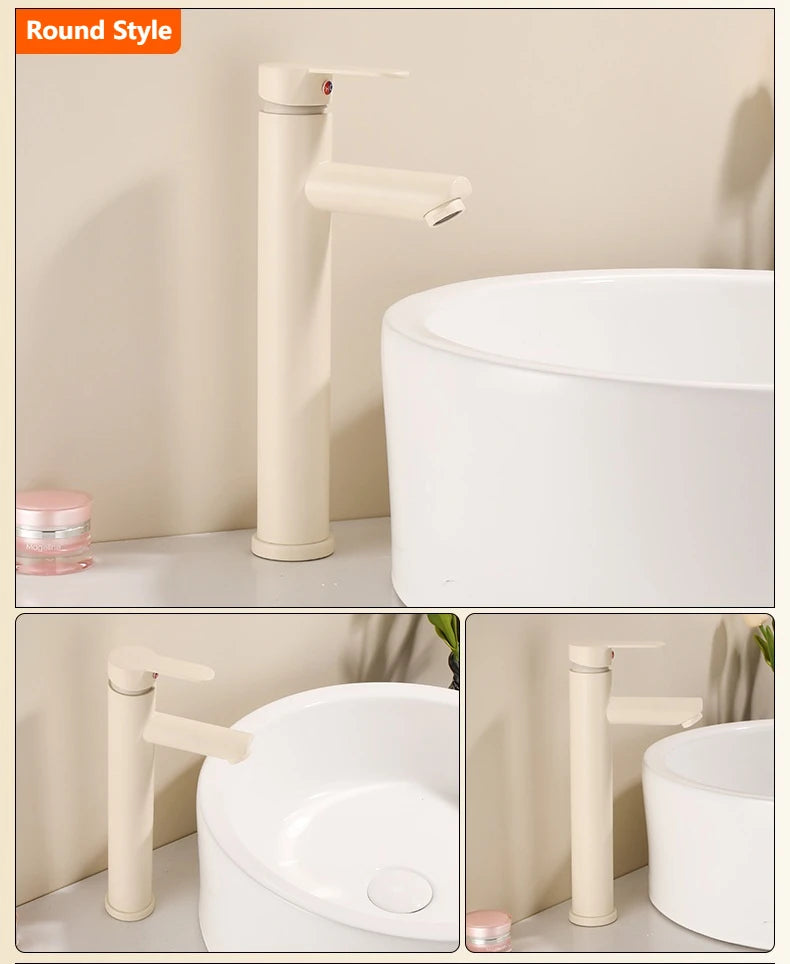 Milk White Handle Deck Mounted Basin Sink Faucet