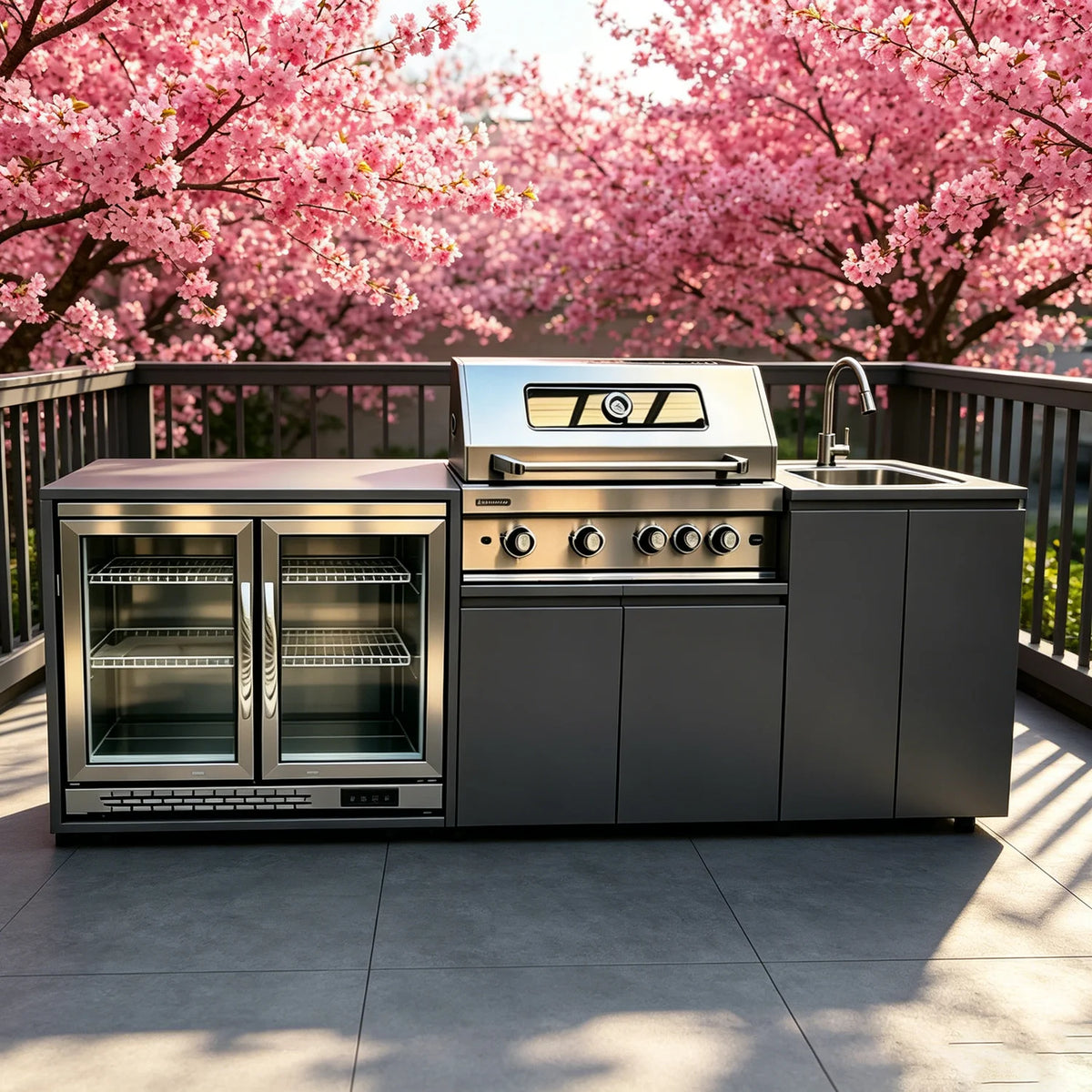Sturdy 304 Stainless Steel Outdoor Cabinet Grill Cooktop