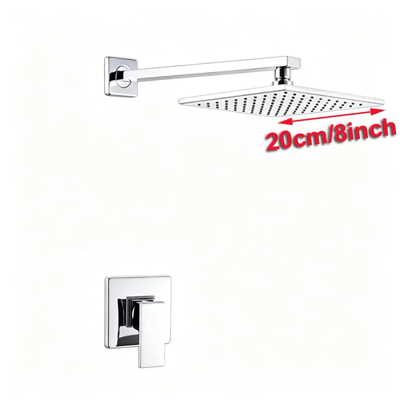 Matte Black Brass Bathroom Shower Faucets Lanos Rain