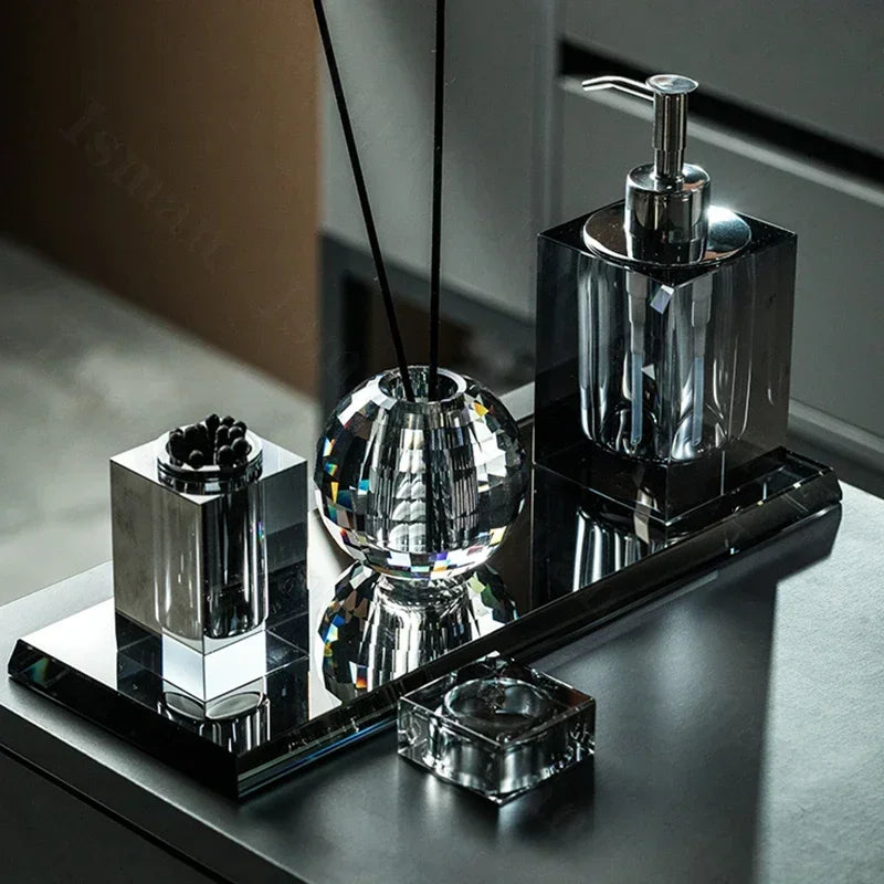 Light Luxury Crystal Glass Bathroom High End Shampoo