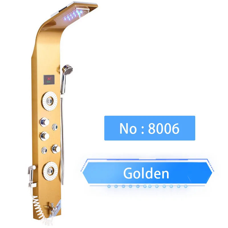 Shinesia Led Shower Panel Rainfall Bathroom Column Mixer