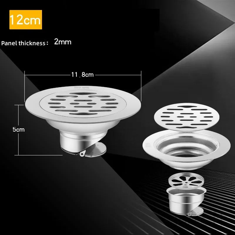 Stainless Steel Floor Drains Shower Anti-Odor Drainer Bathtub