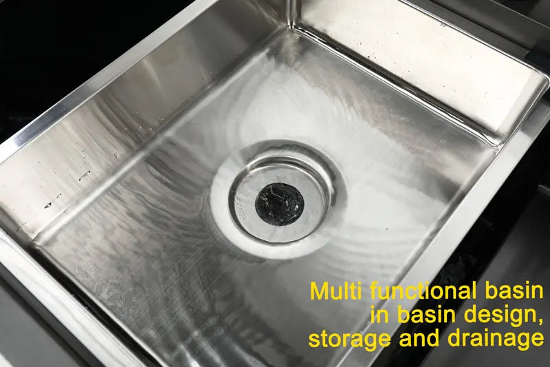 High Low Sink Water-Saving Design Matte Black Knife