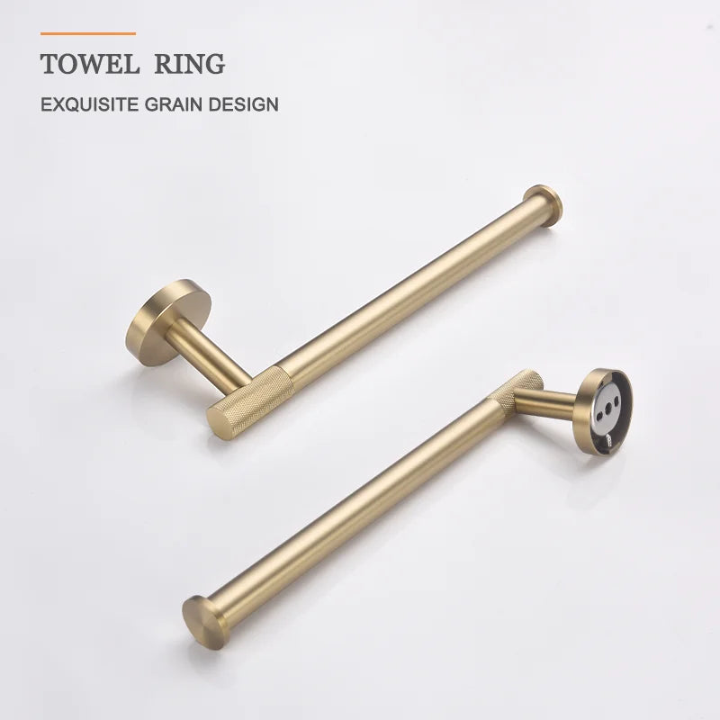 Brushed Gold Towel Bar Toilet Seat Rack Robe