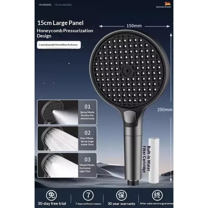 15cm Big Panel High Pressure Shower Head Filter