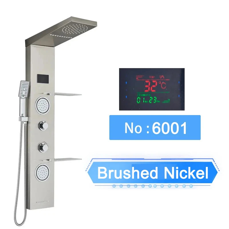 Led Shower Panel Digital Display Shower Faucet System