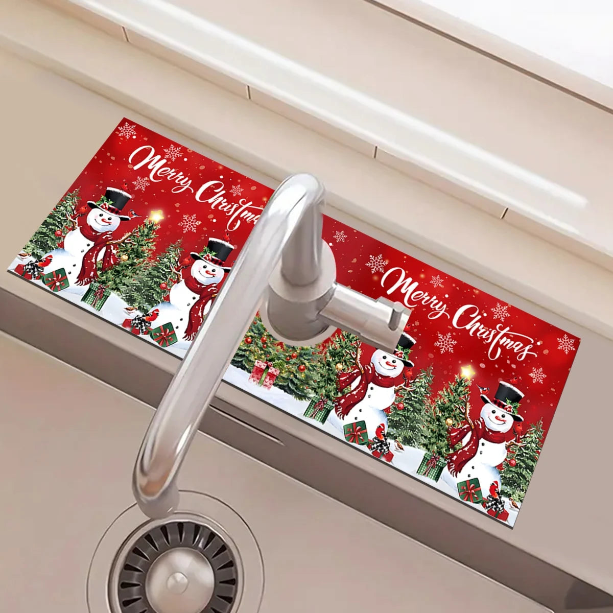 Christmas Absorbent Mat Bathroom Sink Faucet Mats Non