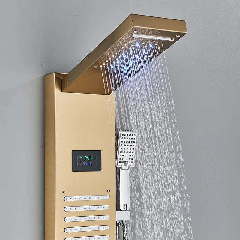 Golden Shower Panel Led Light Bathroom Bath Shower