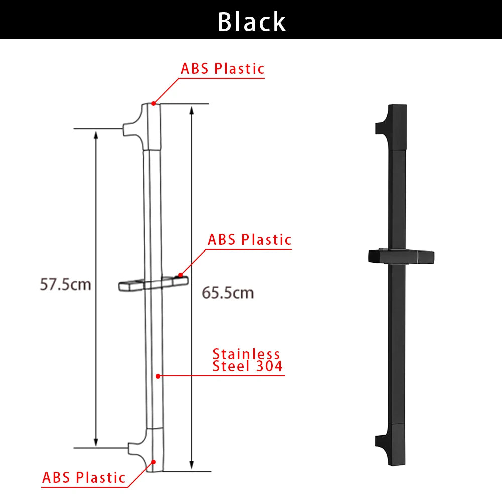 Wall Mounted Adjustable Slide Shower Bar Bathroom Shower