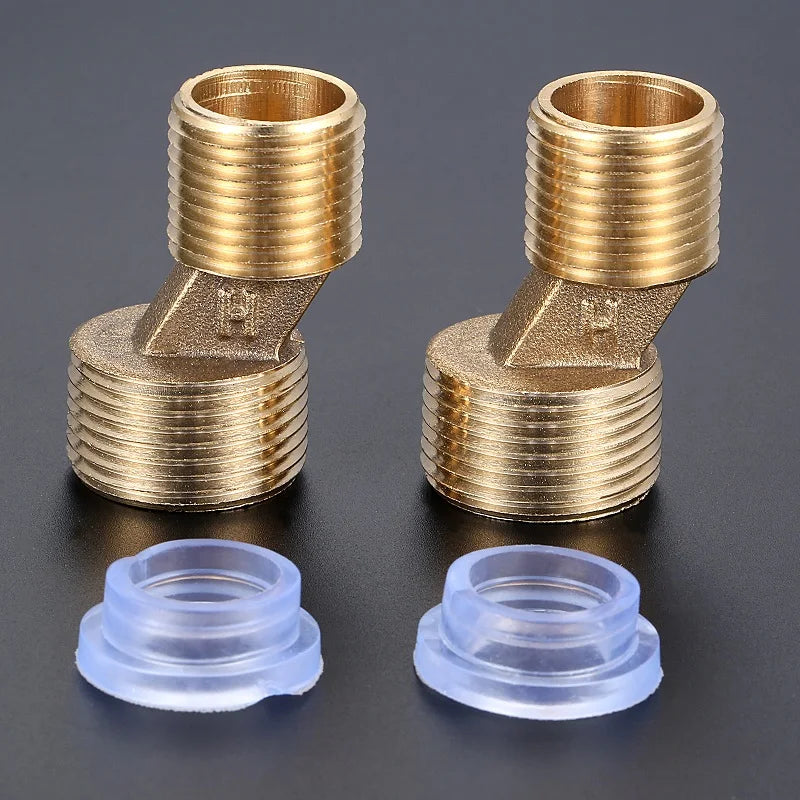 2pcs Adjustable Bathroom Shower Faucet Adapter Brass&Stainless