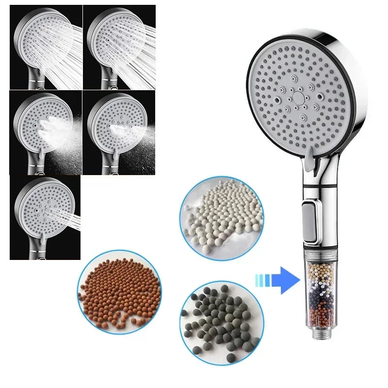5-Speed Booster Large Panel Strong Water Shower Head