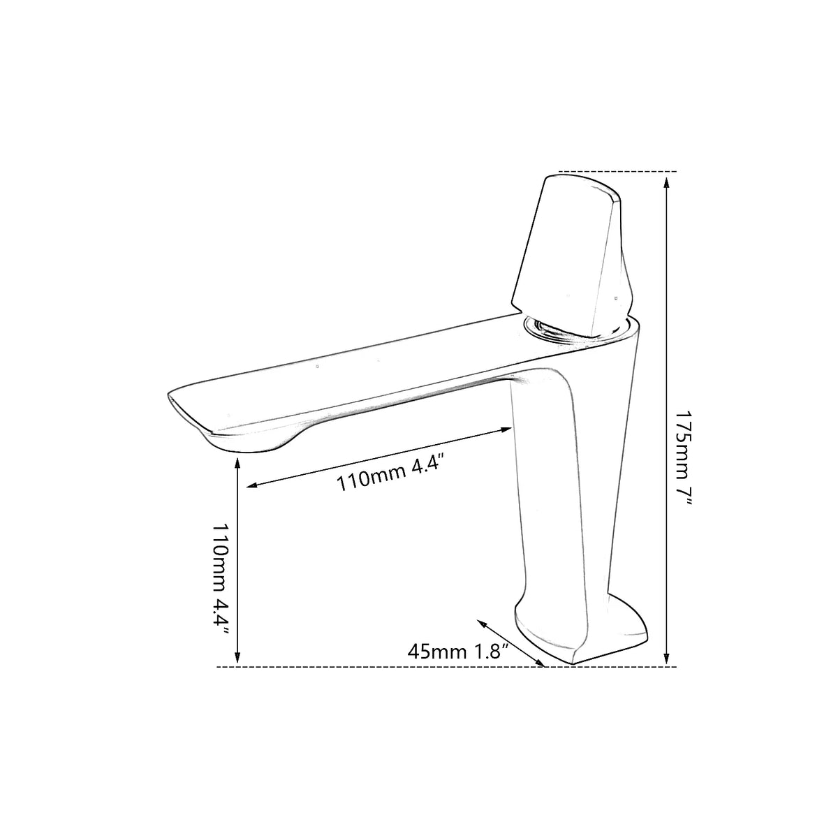 Kemaidi Rose Gold Bathroom Basin Sink Faucet Square